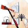 Solar Panel Cleaning Brush Water Fed Pole Kit, Aluminum Outdoor Window Cleaner W66' Hose, Cleaning Tool for Window Glass, Photovoltaic Panels,9m/30ft view 1