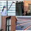 Solar Panel Cleaning Brush Water Fed Pole Kit, Aluminum Outdoor Window Cleaner W66' Hose, Cleaning Tool for Window Glass, Photovoltaic Panels,9m/30ft view 2