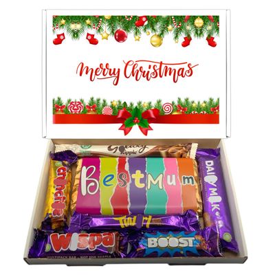 BEST MUM Christmas Chocolate Hamper | Christmas Hamper for Best Mum | For Her | Letterbox Friendly | Chocolate Lovers Gift Hamper