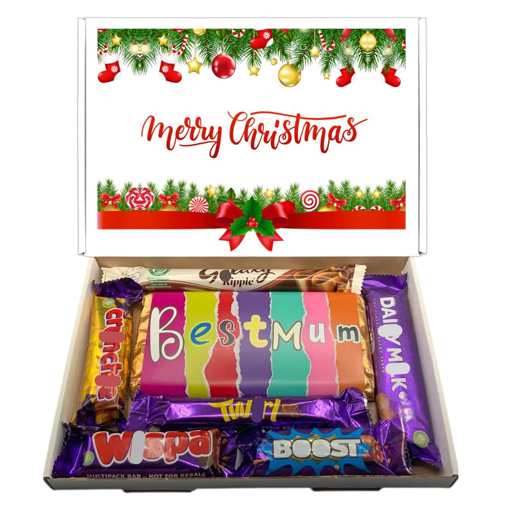 BEST MUM Christmas Chocolate Hamper | Christmas Hamper for Best Mum | For Her | Letterbox Friendly | Chocolate Lovers Gift Hamper