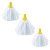 10 Big White Disposable EXEL Mop Heads with 2 Colour Coded Handle (Yellow) view 4