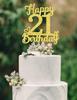 21 Birthday Cake Toppers-Gold Glitter, 21st Cake Topper for Men,21 Cake Topper For Women, 21st birthday decorations,21st Birthday Cake Topper Twenty One view 1