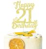21 Birthday Cake Toppers-Gold Glitter, 21st Cake Topper for Men,21 Cake Topper For Women, 21st birthday decorations,21st Birthday Cake Topper Twenty One view 3