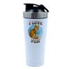 I love Fox, Animal Lover Gift, 500ml Aluminium Shaker Bottle for Supplement Shakes - Easy Clean, Durable Cup. (White) view 1