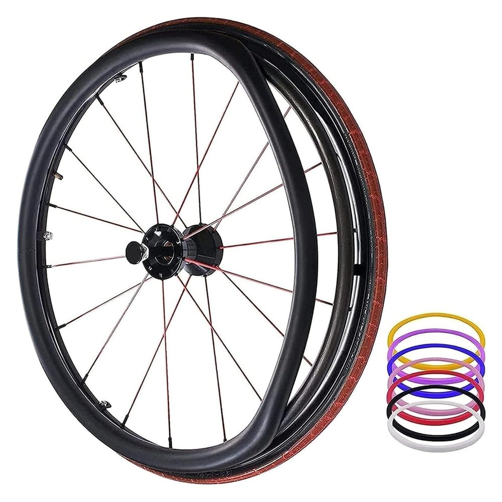 Wheelchair Push Rim Covers 1 Pair Wheelchair Cover 24 Inch Rear Wheel Sports Wheelchair Cover, Silicone Non-Slip Wheelchair Push Rim Covers(Black,24inch)
