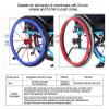 Wheelchair Push Rim Covers 1 Pair Wheelchair Cover 24 Inch Rear Wheel Sports Wheelchair Cover, Silicone Non-Slip Wheelchair Push Rim Covers(Black,24inch) view 2