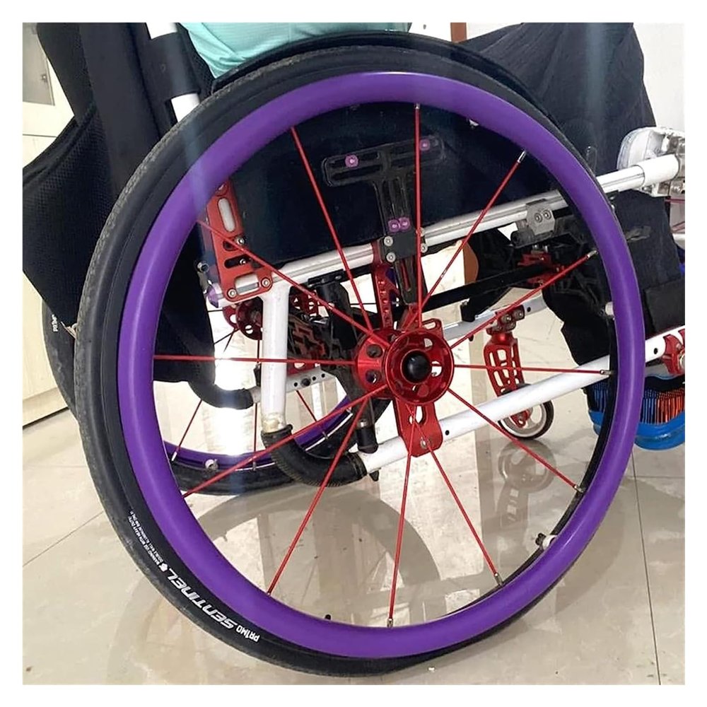 Wheelchair Push Rim Covers 1 Pair Wheelchair Cover 24inch / 22inch Rear Wheel Sports Wheelchair Cover, Wheelchair Push Rim Covers(Purple,22inch)