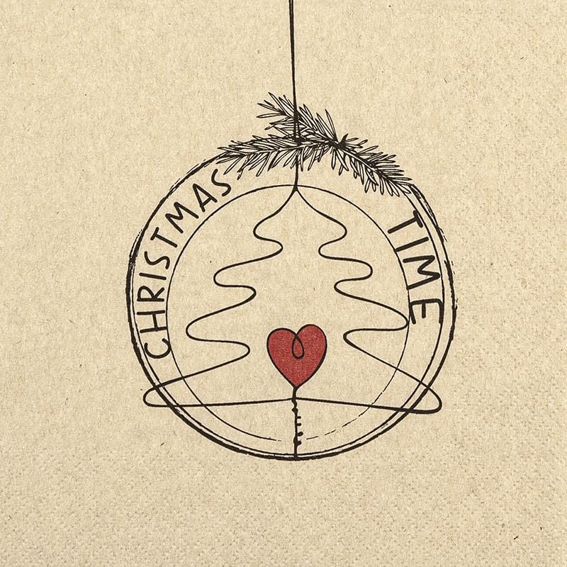 20 Napkins Recycled Paper Christmas Pendant for the Christmas Season as Table Decoration Paper Napkins with Motif Also for Decoupage and Decoupage 33 x 33 cm
