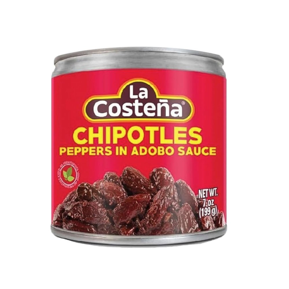 La Costena Chipotle Peppers In Adobo Sauce 7Oz Can - 199g including To-Go Lime Seasoning
