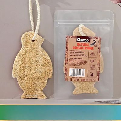 Natural loofah dishwashing brush