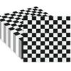 SietDESEO 50 Pieces 3-ply Checkered Flag Napkins Folded 6.5 x 6.5 Inches Disposable Cocktail Napkins Paper Napkins for Dinner Birthday Racing Themed Party Black and White Checkered Napkins view 1