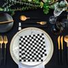 SietDESEO 50 Pieces 3-ply Checkered Flag Napkins Folded 6.5 x 6.5 Inches Disposable Cocktail Napkins Paper Napkins for Dinner Birthday Racing Themed Party Black and White Checkered Napkins view 3