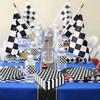 SietDESEO 50 Pieces 3-ply Checkered Flag Napkins Folded 6.5 x 6.5 Inches Disposable Cocktail Napkins Paper Napkins for Dinner Birthday Racing Themed Party Black and White Checkered Napkins view 4