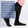 2 Pairs Compression Socks for Women Men, Flight Compression Stocking Socks, knee-high support socks Varicose Veins Socks Pressure Socks Travel Socks for Women Pregnancy (Black+Khaki, L/XL) view 4