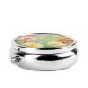 Floral Flowers Daisies Print Round Mini Medicine Storage Box Round Mini Pill Box,Portable Pill Box 3 Compartment view 3