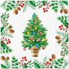 3-Ply Christmas Paper Serviettes Xmas Napkins for Decoupage 33cm x 33cm - Pack of 20 (Decorated Tree) view 1