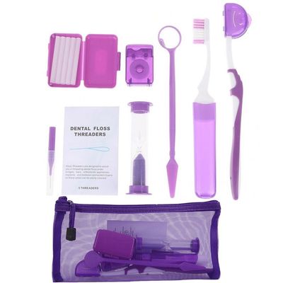 Muteitt Portable Orthodontic Oral Care Kit for Braces, Interdental Brush Dental Wax Dental Floss Toothbrush Cleaning Kit, Braces Cleaning Kit for Teeth