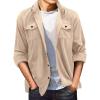 Mymyguoe Transition Jacket Men's Suede Jacket Leather Look Men's Jacket Shirt Jacket Regular Fit Casual Shirt with Front Pocket Button Up Winter Shirt Plain Motorcycle Jacket Casual Varsity Bomber view 1