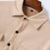 Mymyguoe Transition Jacket Men's Suede Jacket Leather Look Men's Jacket Shirt Jacket Regular Fit Casual Shirt with Front Pocket Button Up Winter Shirt Plain Motorcycle Jacket Casual Varsity Bomber view 3