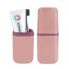 COMNICO Travel Toothbrush Cup Case Portable PP Seal Tooth Brush Holders Cover Multi-Function Toothpaste Storage Container Cup for Home School Camping Business Trip Bathroom (Pink) view 1