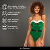 Ann Summers Sexy Elf Body  Green Velvet Christmas Bodysuit with Faux Fur Trim, Sweetheart Neckline & Diamante Buckle  Brazilian Cut Lingerie for Women  Fancy Dress Costume for Festive Role Play view 4