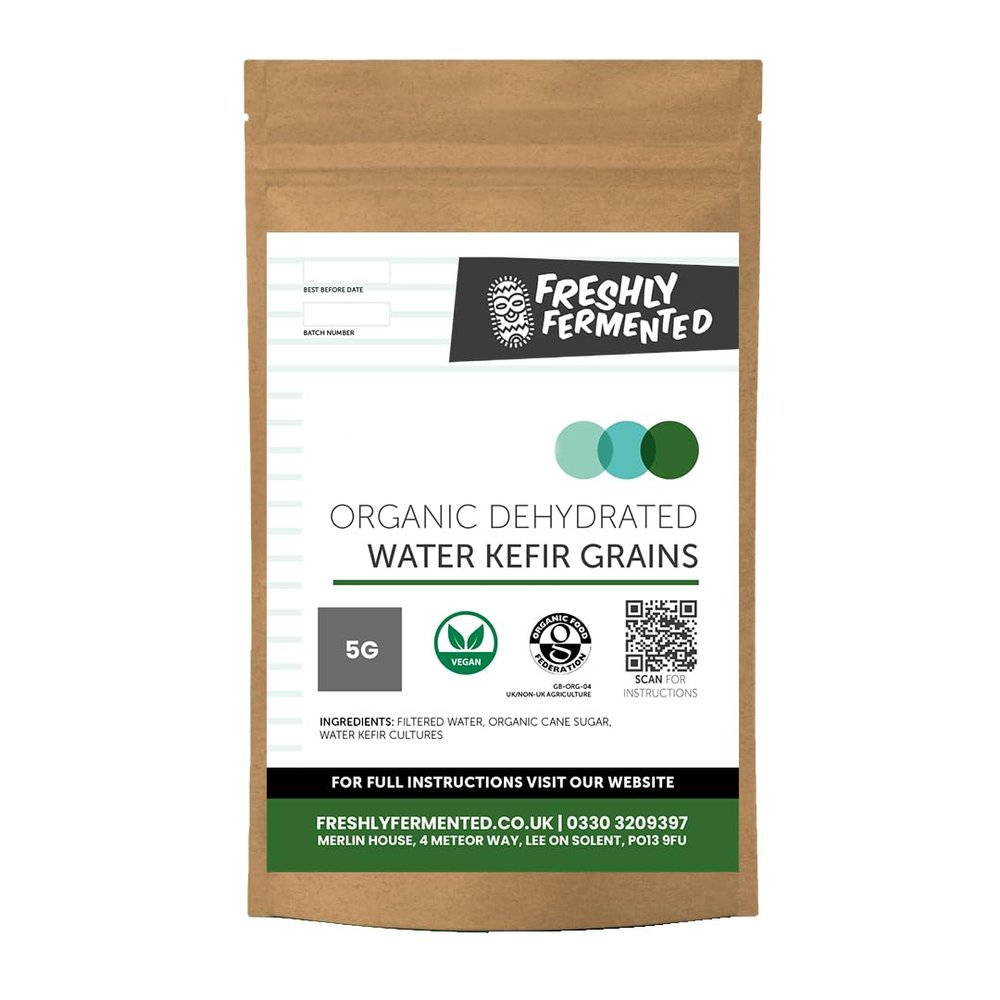 Freshly Fermented - 5g Organic Dehydrated Water Kefir Grains (Rehydrates to 30g)