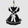 LUSHAasd Women's French Maid Costume Maid Fancy Dress Ladies Cosplay Party Maid Outfit Women Sexy Outfit Cosplay Outfits Cocktail Party Halloween Costumes Black view 3