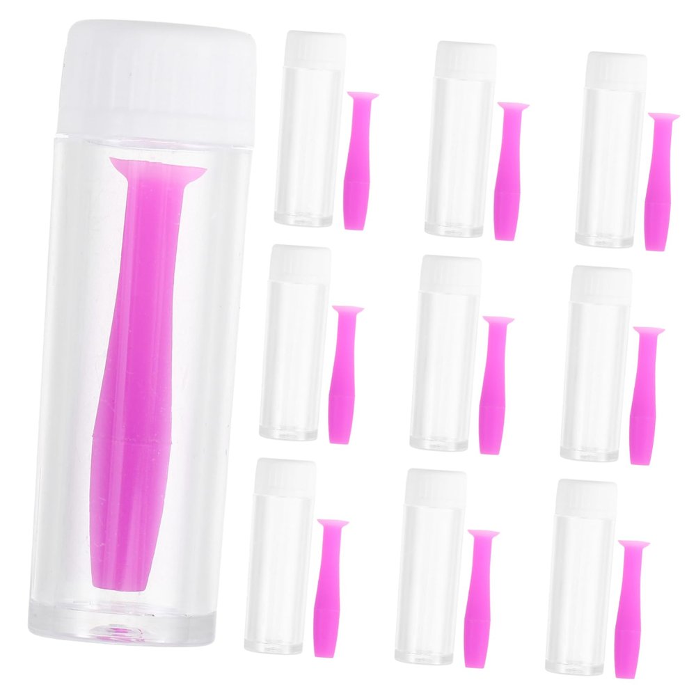 Hoement Silicone Contact Lens Sticks 10pcs Set with Portable Bottle Reusable Small Lens Applicators and Travel Use