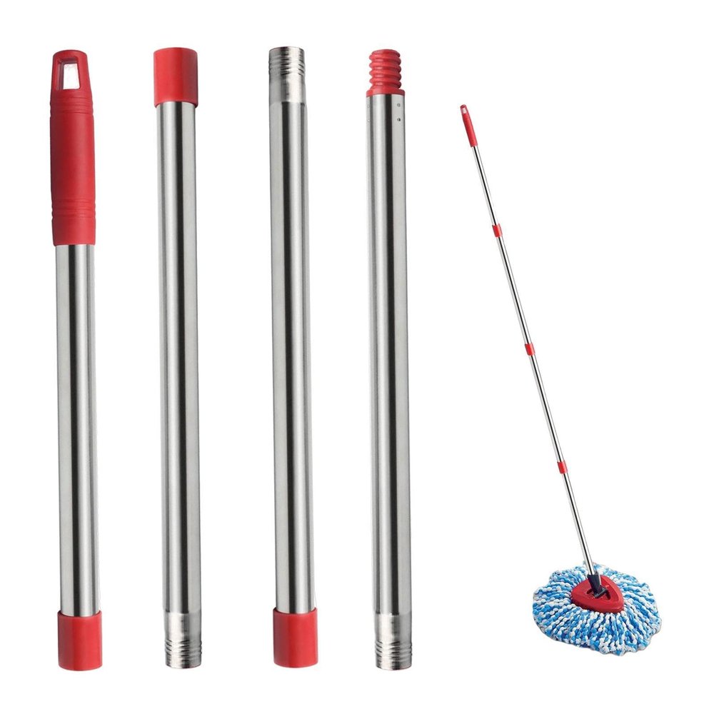 Mop Head Refills - Adjustable Stainless Steel Mop Pole | Mop Replacement Handle | Detachable Extended Mop Rod Pole for Triangle Mops, Broom Heads, and Mop Heads