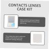 Hoement 3sets Eye Contact Lens Companion Box DIY Makeup Mirror Travel Case for Contacts Lenses Halloween view 2