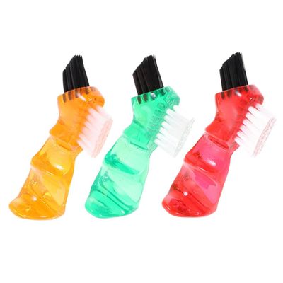 Anneome Mini Brush 3pcs Set Double-Headed Portable Toothbrush for Oral Care Small Household Cleaning Brush Red Orange Green for Personal Maintenance
