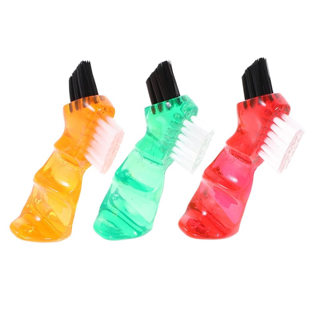 Anneome Mini Brush 3pcs Set Double-Headed Portable Toothbrush for Oral Care Small Household Cleaning Brush Red Orange Green for Personal Maintenance