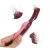 Anneome Denture Cleaning Brush and Retainer Brush 2pcs Double-Sided Small Toothbrushes for False Teeth and Braces Oral Care, Portable Cleaning Tools for Seniors (red and Blue view 2