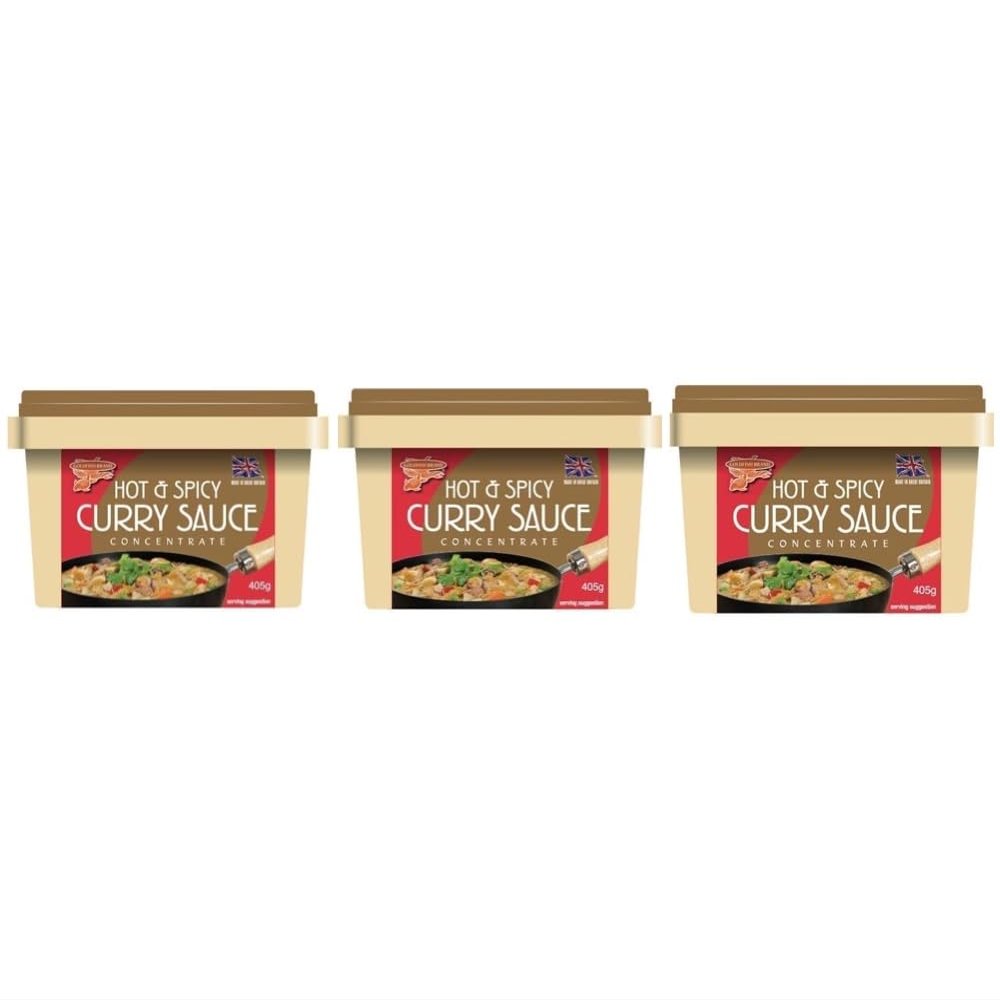 Hot & Spicy Curry Sauce Paste 405g (Pack of 3) | Authentic Fiery Flavors | Ready-to-Use Curry Paste for Quick and Delicious Meals