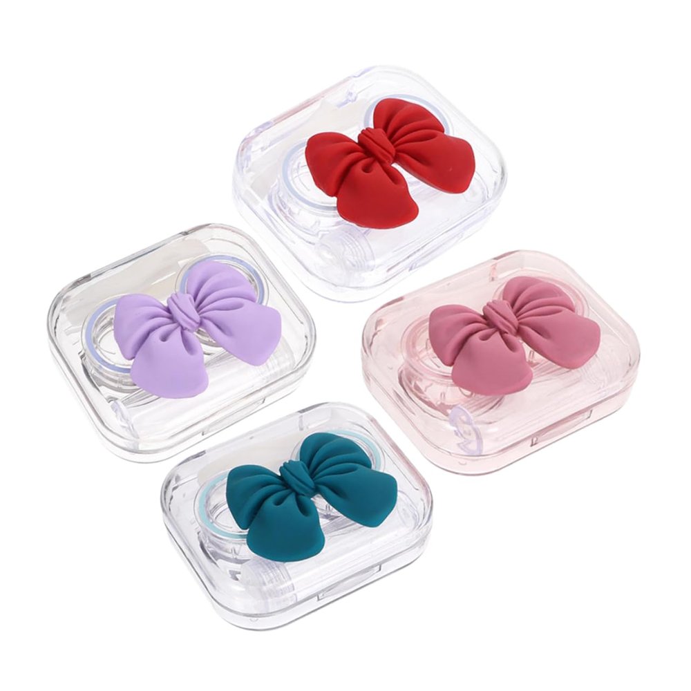 BCOATH 4sets Contact Lens Case Cute Lens Storage Box Travel Organizer for Daily Use