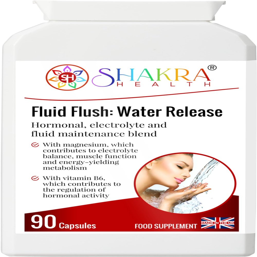 Fluid Flush | Natural & Gentle Water Release Tablets, 90 Capsules. Hormonal, Electrolyte & Fluid Maintenance Blend.
