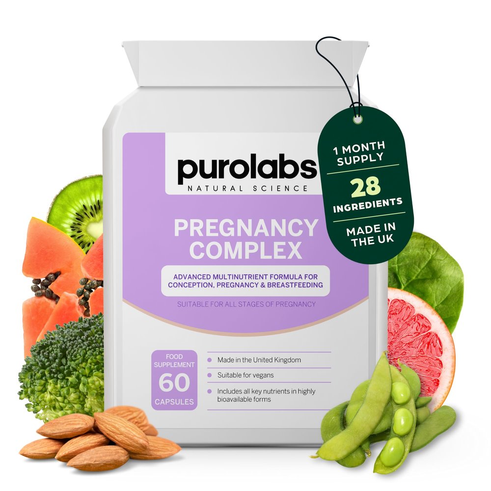 Purolabs Pregnancy Complex | Pregnancy Vitamins for Women with Folic Acid & Vitamin D | Prenatal Multivitamin for Pregnancy, Conception and Breastfeeding | 60 Vegan Capsules | Made in The UK