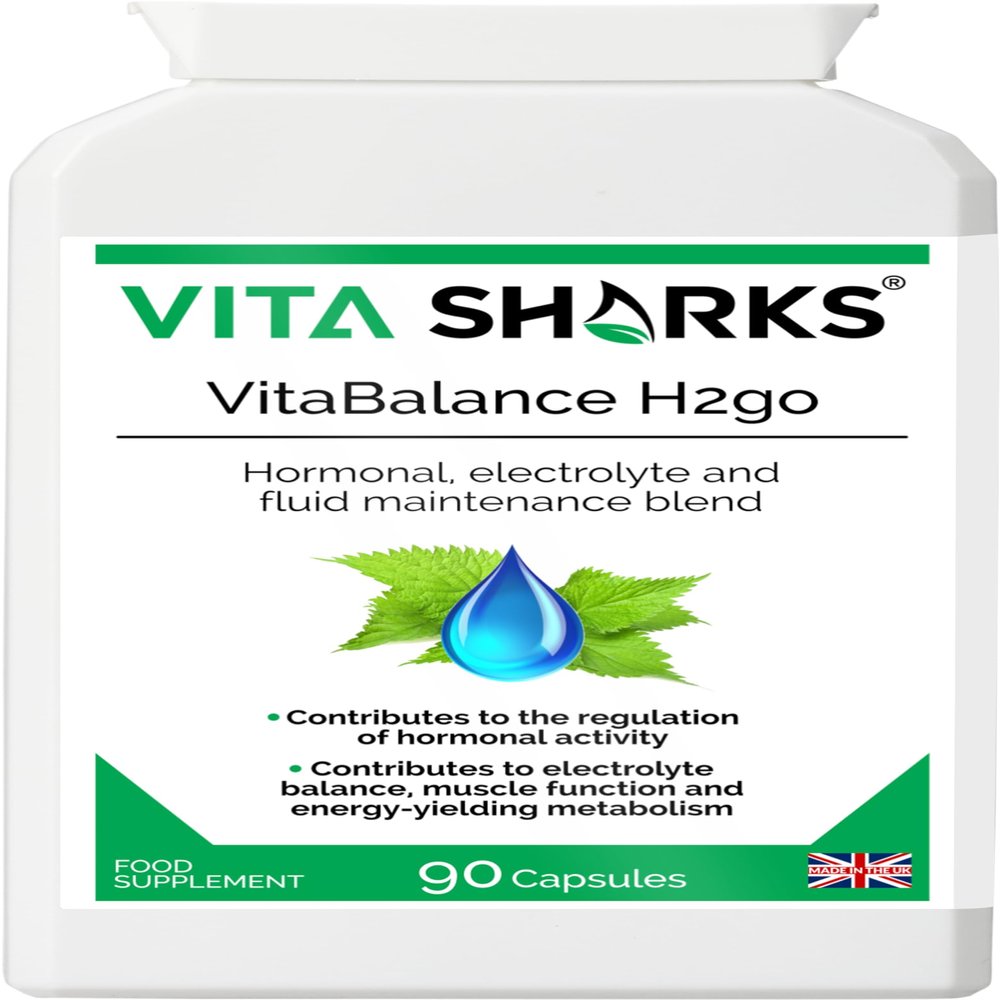 VitaBalance H2go Advanced Water Maintenance Capsules. Fluid, Electrolyte & Hormonal Balance Blend with Magnesium & Vitamin B6. Natural, No Caffeine, Vegan, Kosher