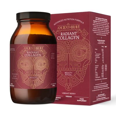 Ancient + Brave - Radiant Collagyn for Beauty 200 Grams - Vegan Collagen Powder with Chicory Root - Plant Based Supplement for Hair, Skin & Nails - Non-GMO, Paleo & Keto