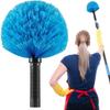 Screw on Cobweb Duster Brush Head | Spider Web Brush for Outdoor and Indoor Web Cleaning, Twist-On Corner Duster Fits Standard US 3/4 Inch Acme Threaded Poles (Pole Not Included) (Blue) view 1