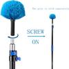 Screw on Cobweb Duster Brush Head | Spider Web Brush for Outdoor and Indoor Web Cleaning, Twist-On Corner Duster Fits Standard US 3/4 Inch Acme Threaded Poles (Pole Not Included) (Blue) view 2