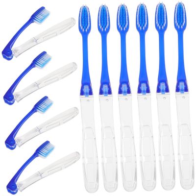 BCOATH 10pcs Foldable Travel Toothbrush Portable Household Oral Cleaning Soft Bristles for Daily Use