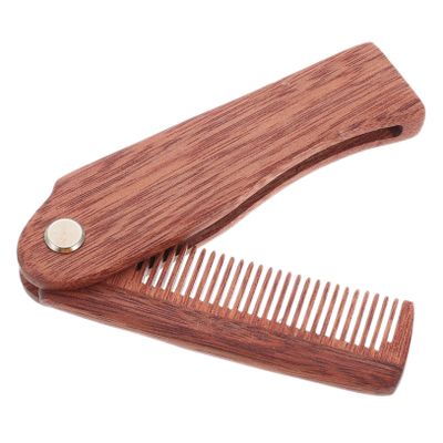 HONMEET Sandalwood Beard Comb Foldable Hair Brush Comb for Men Stylish Comfortable Hair Supply