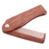 HONMEET Sandalwood Beard Comb Foldable Hair Brush Comb for Men Stylish Comfortable Hair Supply view 1