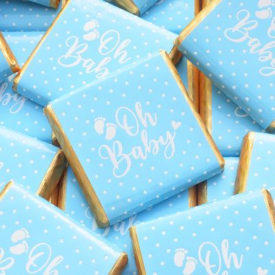 Wyeland Confectionery Baby Shower Milk Chocolate Neapolitans - Blue Baby Boy - 100 Chocolates