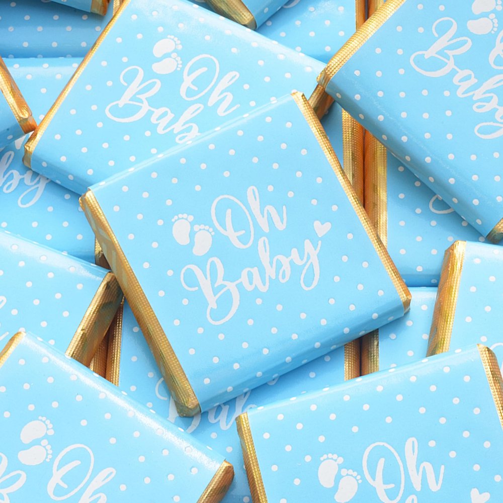 Wyeland Confectionery Baby Shower Milk Chocolate Neapolitans - Blue Baby Boy - 100 Chocolates