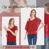 WILDPARTY Women's Casual Sexy Off Shoulder T-Shirt, 80s 90s Outfit 80's Costume Fishnet Neon Shirt Summer Short Sleeve, Fishnet Two Pieces--red, XXL view 4