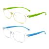 2 Pairs Blue Light Blocking Glasses, Kids Blue Light Blocking Glasses Gaming Glasses, Kids Glasses, Computer Screen Glasses, Preventing Eye Fatigue, Coloured Glasses For Children (Blue Green) view 1