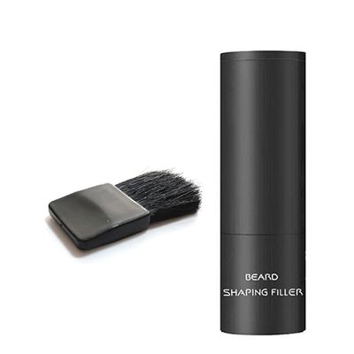 Hperu Beard Powder for Thinning - Dark Brown - Instant Stain-Proof Root Touchup - Beard Shaping Filler
