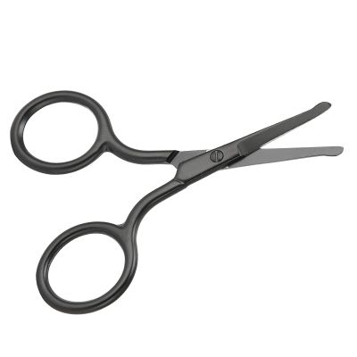 Nose Hair Scissors, Rounded Tip Facial Eyebrow Beard Trimmer with Large Finger Hole, Stainless Steel, for Nose Hair Grooming